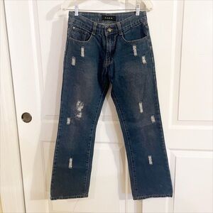 Zara Distressed Straight Leg Jeans